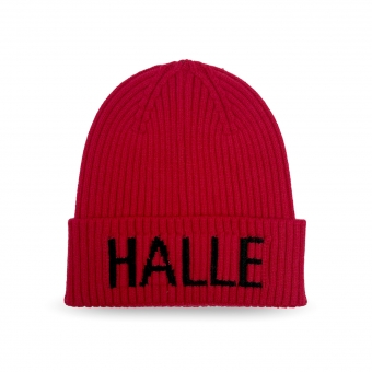 Saale Bulls - Mütze Grobstrick - rot - HALLE