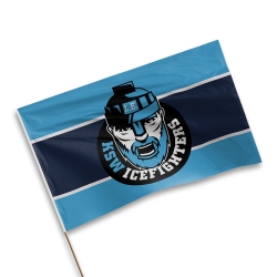 KSW Icefighters - Fan Fahne Block - Logo - 150x100cm